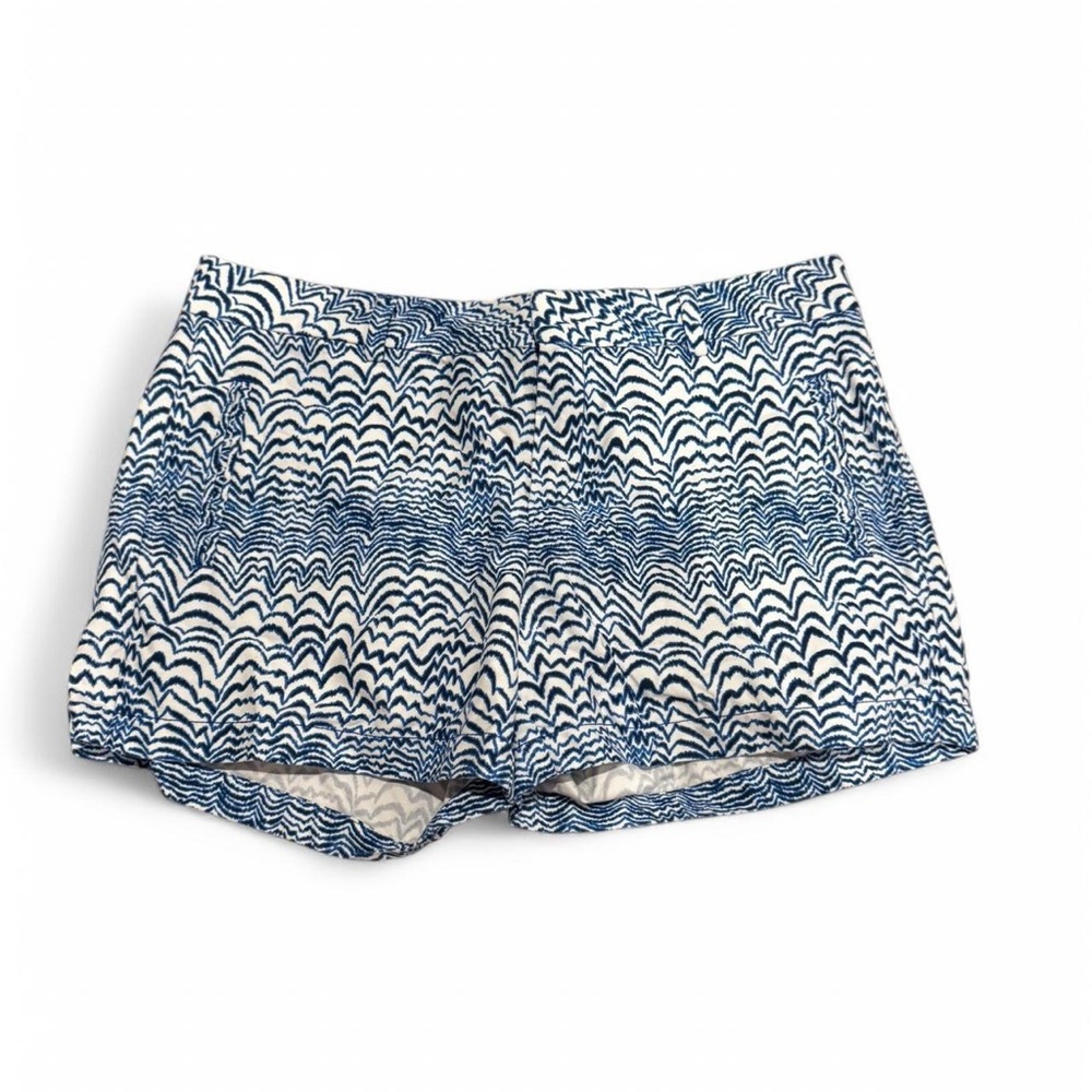 Blue and White Patterned Women's Shorts